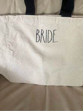 Rae Dunn Cream Tote with Black Accents